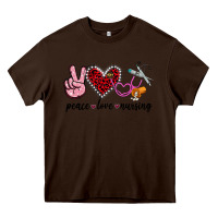 Chocolate Brown peace love nursing Heavy Core Tee - Jasminsmagicworld