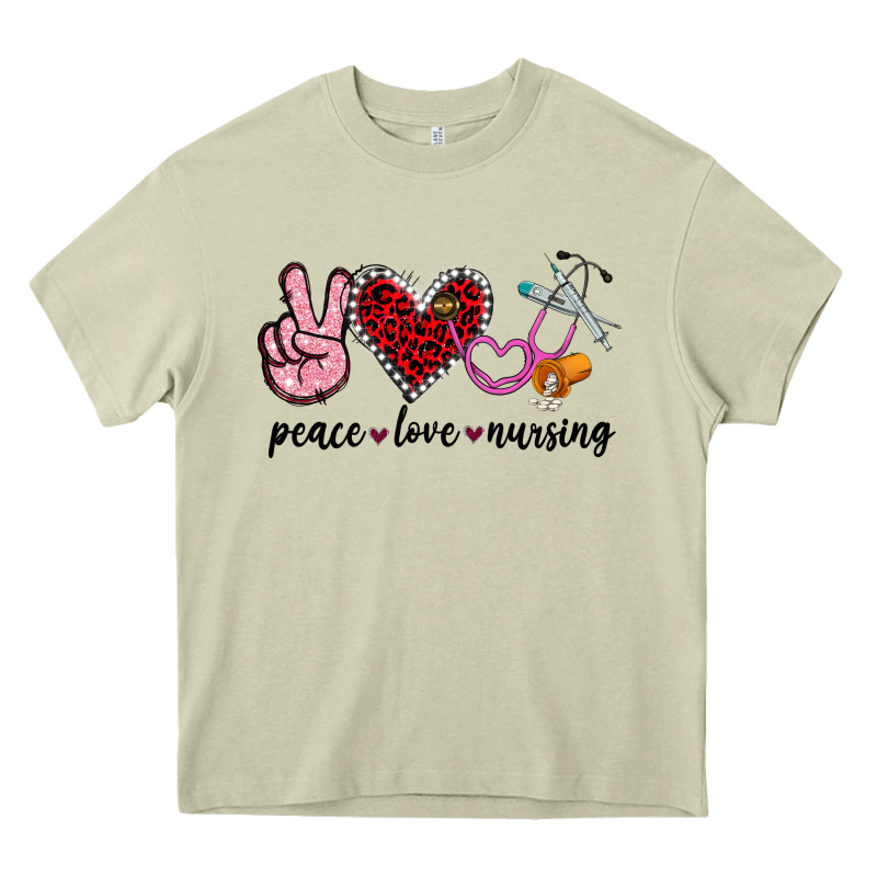 Peace Love Nursing Heavy Core Tee by Jasminsmagicworld | Teevron