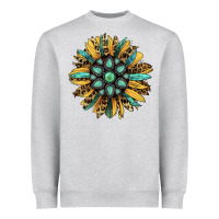 Heather Grey Gemstone Sunflower Heavyweight Sweatshirt - RanaPortraitStore
