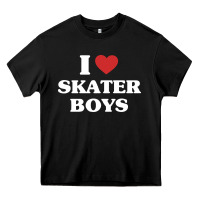 Black i love skater boys Heavy Core Tee - artisFamous
