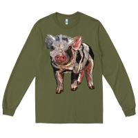 Army Green Baby Spotted Pig Long Sleeve Tee - LillyAllenDesigns