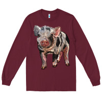 Burgundy Baby Spotted Pig Long Sleeve Tee - LillyAllenDesigns