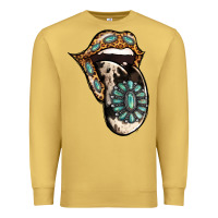 Antique Gold Turquoise Gemstone Leopard Cowhide Tongue Premium Sweatshirt - Jasminsmagicworld