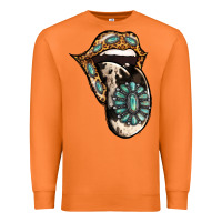 Carrot Turquoise Gemstone Leopard Cowhide Tongue Premium Sweatshirt - Jasminsmagicworld