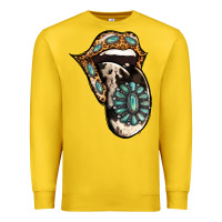 Lemon Turquoise Gemstone Leopard Cowhide Tongue Premium Sweatshirt - Jasminsmagicworld