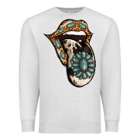 Oatmeal Heather Turquoise Gemstone Leopard Cowhide Tongue Premium Sweatshirt - Jasminsmagicworld