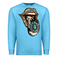 Turquoise Gemstone Leopard Cowhide Tongue Premium Sweatshirt | Teevron