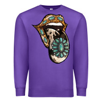 Purple Turquoise Gemstone Leopard Cowhide Tongue Premium Sweatshirt - Jasminsmagicworld