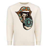 Sandshell Turquoise Gemstone Leopard Cowhide Tongue Premium Sweatshirt - Jasminsmagicworld