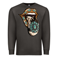 Smoke Turquoise Gemstone Leopard Cowhide Tongue Premium Sweatshirt - Jasminsmagicworld