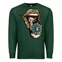 Sports Green Turquoise Gemstone Leopard Cowhide Tongue Premium Sweatshirt - Jasminsmagicworld