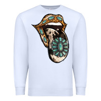 White Turquoise Gemstone Leopard Cowhide Tongue Premium Sweatshirt - Jasminsmagicworld