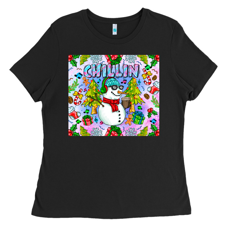 Chillin Snow Ladies Tee by CowhideDigitalArt | Teevron