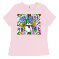 Bubblegum Pink Chillin Snow Ladies Tee - CowhideDigitalArt