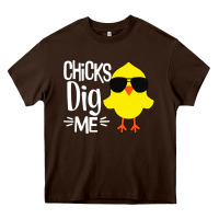 Chocolate Brown kids chick dig me Heavy Core Tee - artisFamous