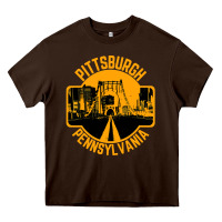 Chocolate Brown pittsburgh pennsylvania Heavy Core Tee - artisFamous