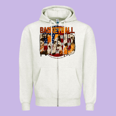 Basketball Dad Zipper Hoodie Designed By Jasminsmagicworld
