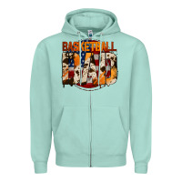 Seafoam basketball dad Zipper Hoodie - Jasminsmagicworld