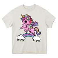 Cream cute unicorn Heavy Core Tee - artisFamous