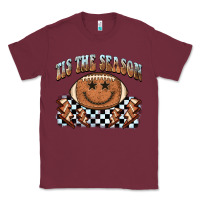 Burgundy tis the season football smiley face Classic Tee - BarkalooDesign