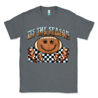 Charcoal Heather tis the season football smiley face Classic Tee - BarkalooDesign