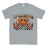Heather Grey tis the season football smiley face Classic Tee - BarkalooDesign