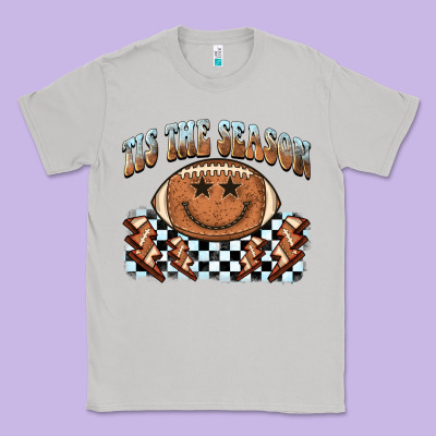 Tis The Season Football Smiley Face Classic Tee Designed By Barkaloodesign