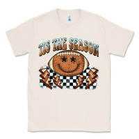 Natural tis the season football smiley face Classic Tee - BarkalooDesign