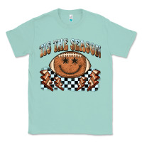 Seafoam tis the season football smiley face Classic Tee - BarkalooDesign