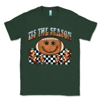 Sports Green tis the season football smiley face Classic Tee - BarkalooDesign