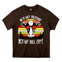 Chocolate Brown vintage not my pasture not my bull cow Heavy Core Tee - artisFamous