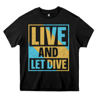 Black Live And Let Dive Retro Style Heavy Core Tee - artisFamous
