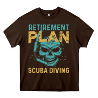 Chocolate Brown Retirement Plan Scuba Diving Heavy Core Tee - artisFamous