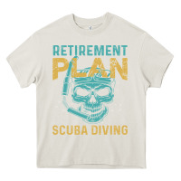 Cream Retirement Plan Scuba Diving Heavy Core Tee - artisFamous