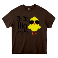Chocolate Brown kids chick dig me christian Heavy Core Tee - artisFamous