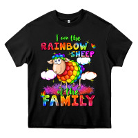 Black I am the rainbow sheep of the family Heavy Core Tee - FaDigitalArtStudio