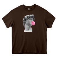 Chocolate Brown Vaporwave statue head with bubblegum Heavy Core Tee - artisFamous