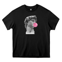 Black Vaporwave statue head with bubblegum Heavy Core Tee - artisFamous