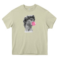 Mossy Vaporwave statue head with bubblegum Heavy Core Tee - artisFamous