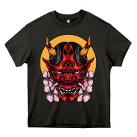 Asphalt demon oni mask Heavy Core Tee - artisFamous