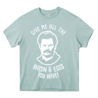 Arona Ron tv show parks Swanson - Bacon & Eggs Heavy Core Tee - artisFamous