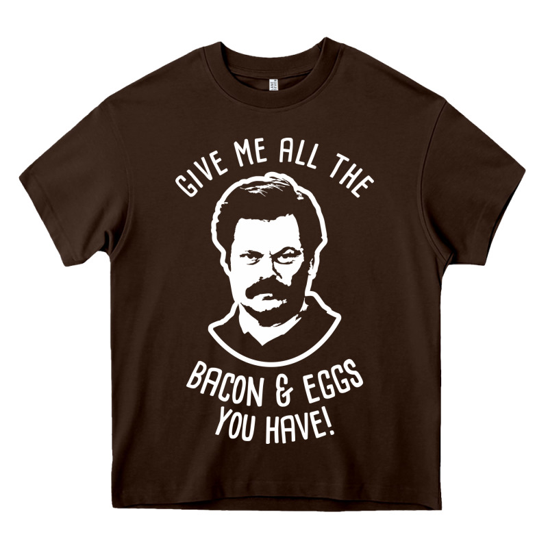 Ron Tv Show Parks Swanson - Bacon & Eggs Heavy Core Tee by artisFamous | Teevron
