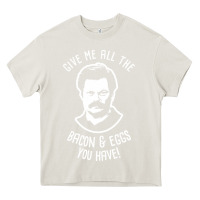 Cream Ron tv show parks Swanson - Bacon & Eggs Heavy Core Tee - artisFamous