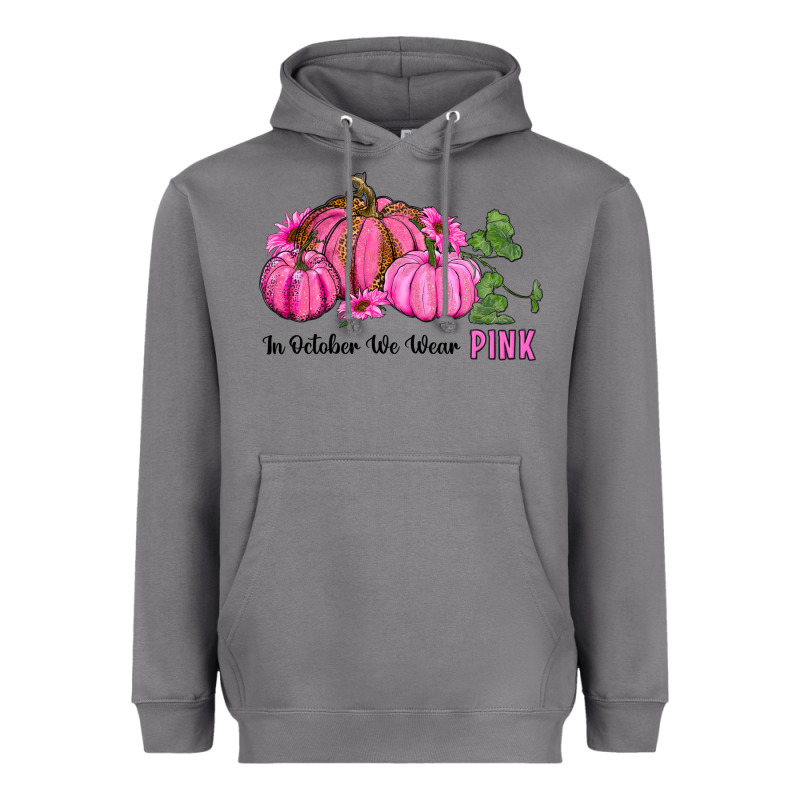 In October We Wear Pink Pumpkin And Sunflowers Heavyweight Hoodie by RanaPortraitStore | Teevron
