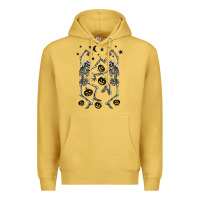 Antique Gold halloween dancing skeletons Premium Hoodie - BarkalooDesign
