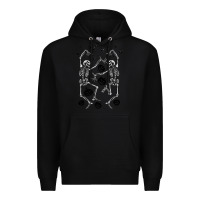 Black halloween dancing skeletons Premium Hoodie - BarkalooDesign