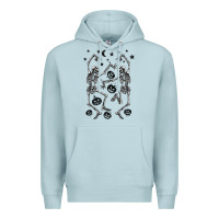 Blue Mist halloween dancing skeletons Premium Hoodie - BarkalooDesign