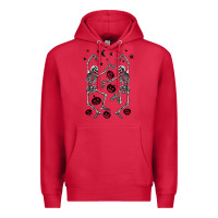 Cardinal halloween dancing skeletons Premium Hoodie - BarkalooDesign