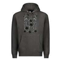 Charcoal Heather halloween dancing skeletons Premium Hoodie - BarkalooDesign