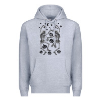 Heather Grey halloween dancing skeletons Premium Hoodie - BarkalooDesign